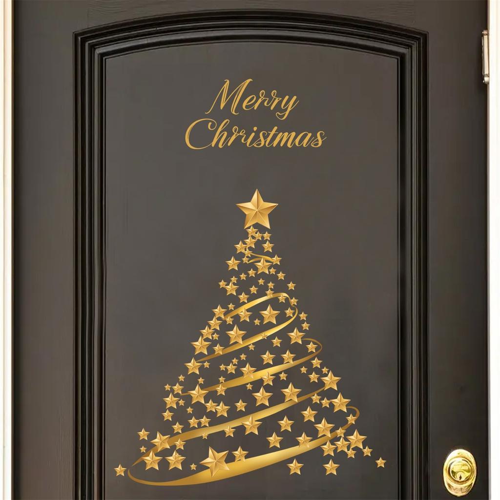 Christmas Stickers Shopping Mall Window Stickers Children's Room Stickers Wall Stickers Set Christmas Decoration\15.7in