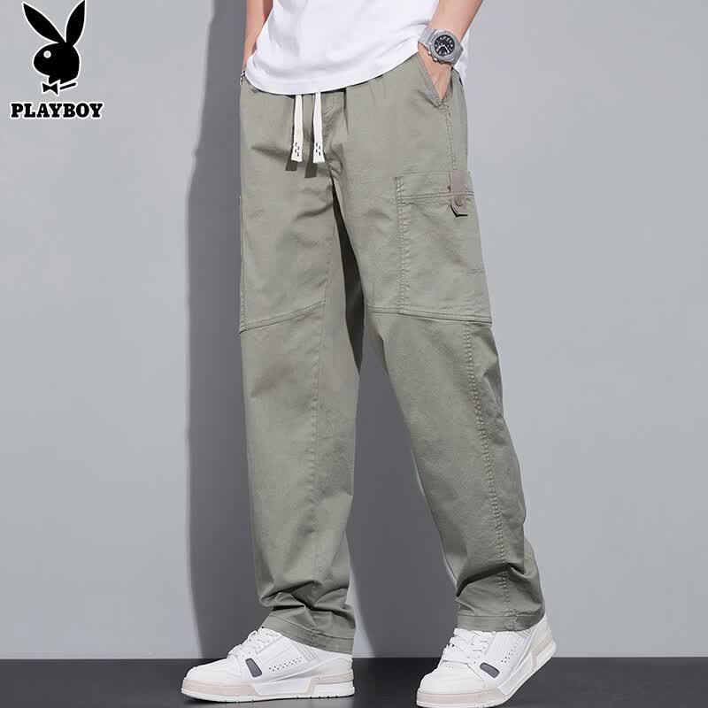 PLAYBOY Men's Straight-Leg Cargo Casual Pants