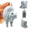 3D Printed Yawning Cat Statue, Cute Sleeping Cat Figurine for Shelf Bedroom, Modern Minimalist Home Decor Gift for Cat Lovers