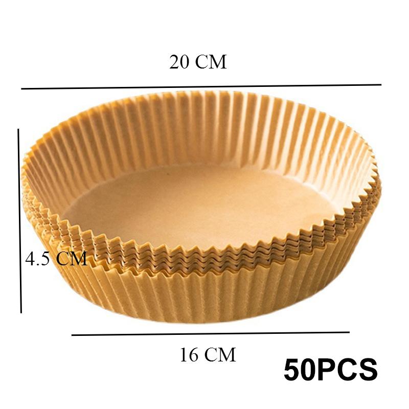 

50/100 шт. одноразовая бумажная подложка для фритюрницы с антипригарным покрытием, круглая подложка для сковороды в духовке для 16 см фритюрницы для микроволновой печи