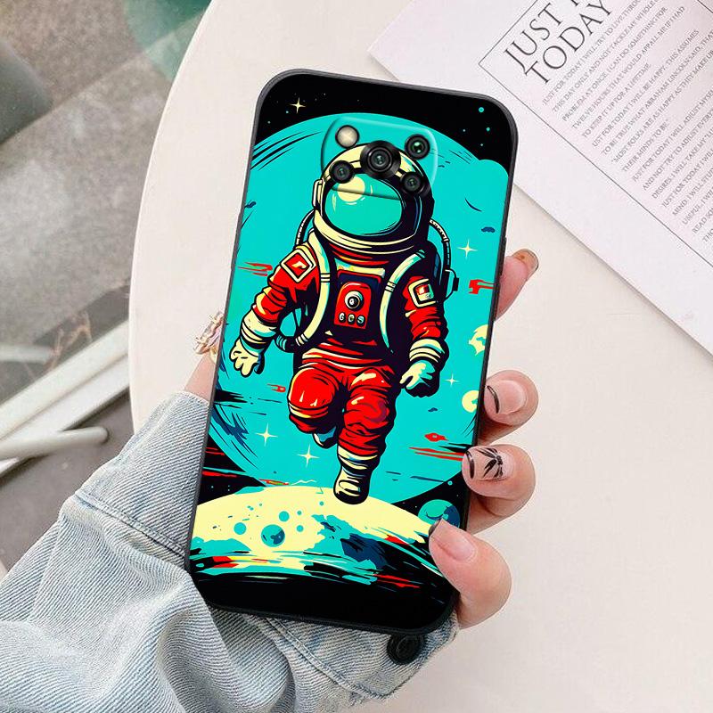 For Xiaomi Poco X 3 Pro X3 NFC X3GT Phone Case astronaut Silicone Camera Protection Back Cover For Poco X3 Pro GT Funda Coque