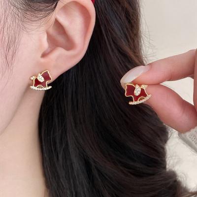 Fliegende Pony-Ohrstecker - Neujahrs-Glücksjahr-Ohrringe - Elegantes und luxuriöses Design Pony-Ohrringe für Damen