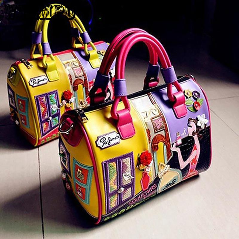 WTEMPO Kvinner stor håndveske skulderveske broderisett dekorasjonssømveske