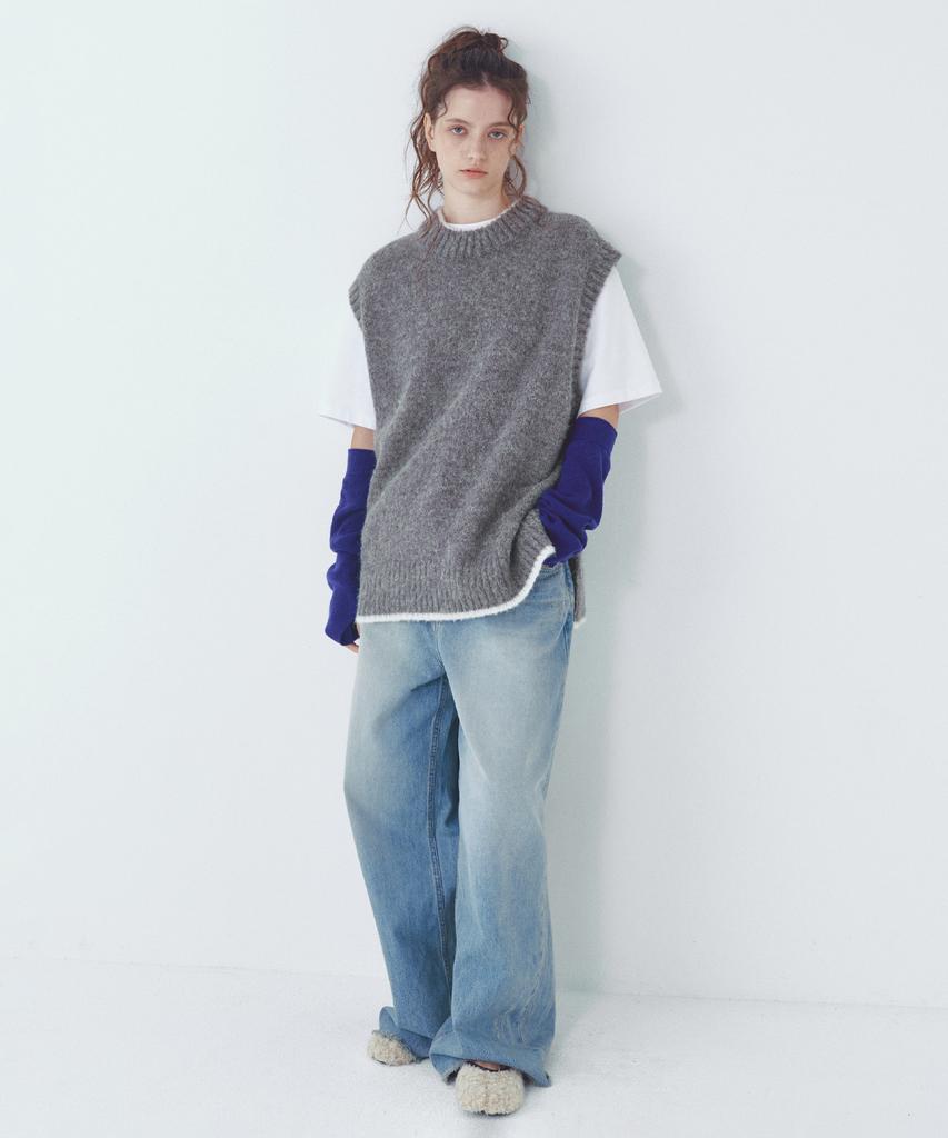 CITTA Alpaca Wool Knit Vest_Ctk247(Grey)