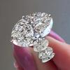 Classic Copper Alloy Zircon Ring Ladies Jewelry Wedding Promise Party Gift