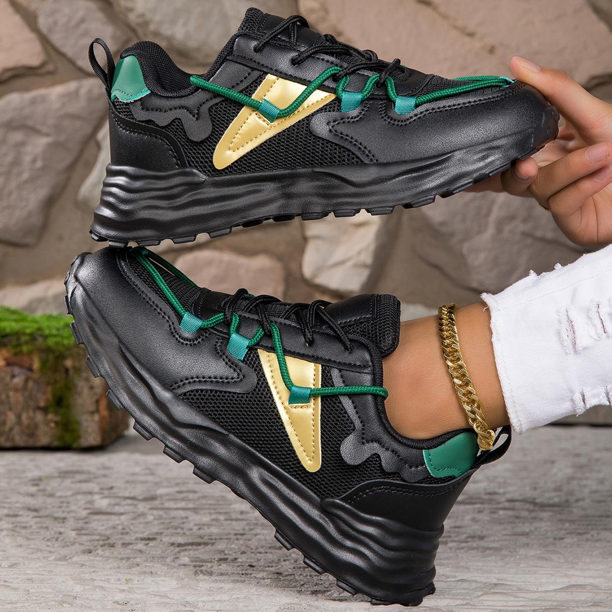 Дышащие нескользящие белые женские спортивные туфли со шнуровкой спереди Легкие женские повседневные кроссовки 35 чёрный 2438₽