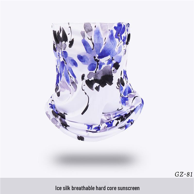 Ice Silk Ear-Hanging Face Mask - Breathable Sunshade & Neck Gaiter for Cycling & Sports