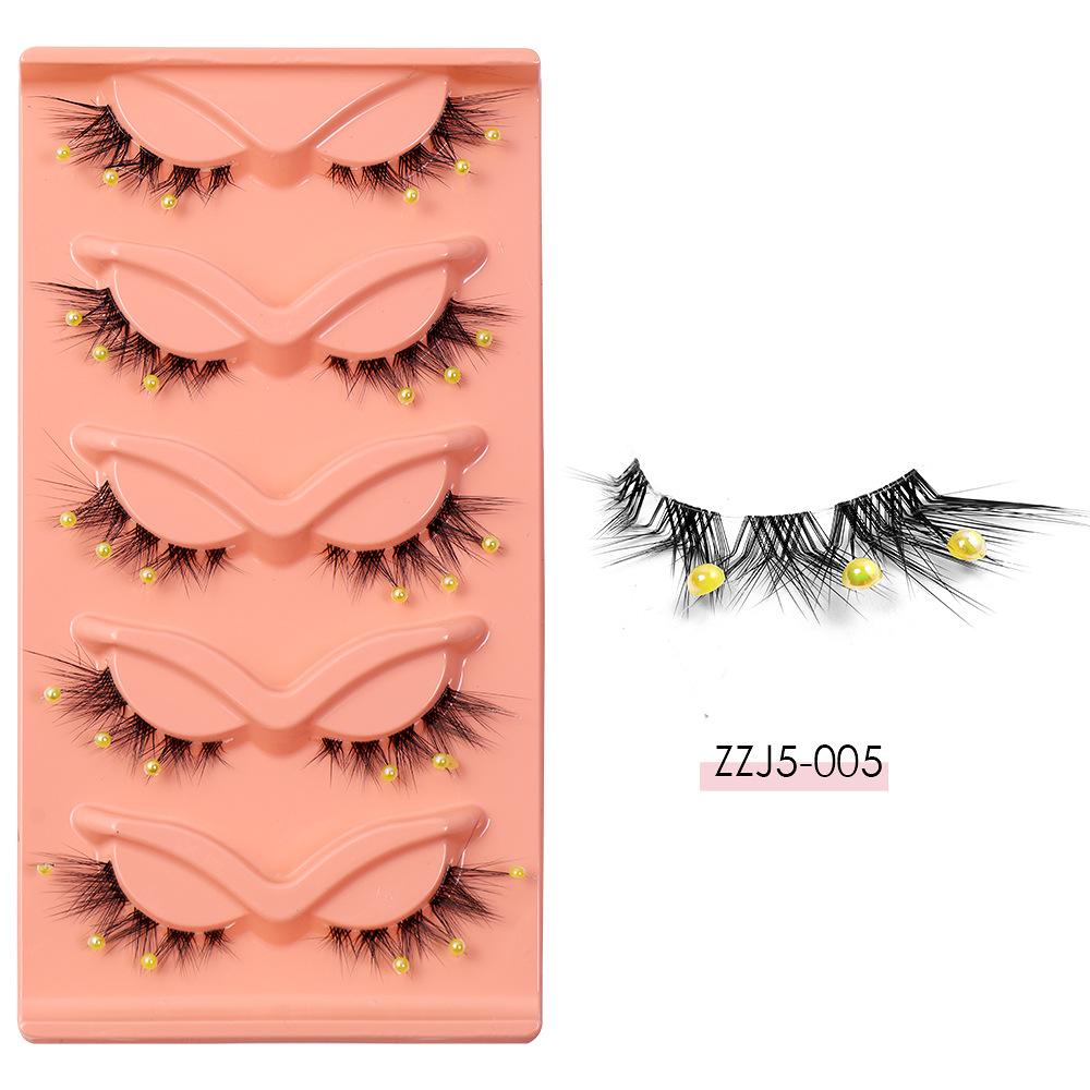 Transparent Stem False Eyelashes 5 Pairs Of Stage Decoration Eyelashes Eyelashes