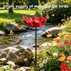 2Pcs Metal Flower Garden Stakes, Decorative Bird Bath, Outdoor Bee Watering Station, Flower Design Water Feeder Bath Bowl for Bees Butterflies