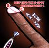 Realistic Vibrator Dildo Telescopic Female Vaginal Penetration Masturbator Anal Plug Penis Heated Vibrating Sex Toys For Women