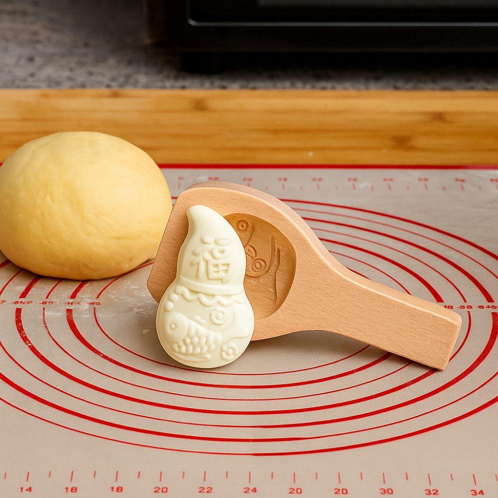 3D Wood Baozi Mold Carved Steamed Stuffed Bun Tool Press Mould Mooncake Molds  Kitchen