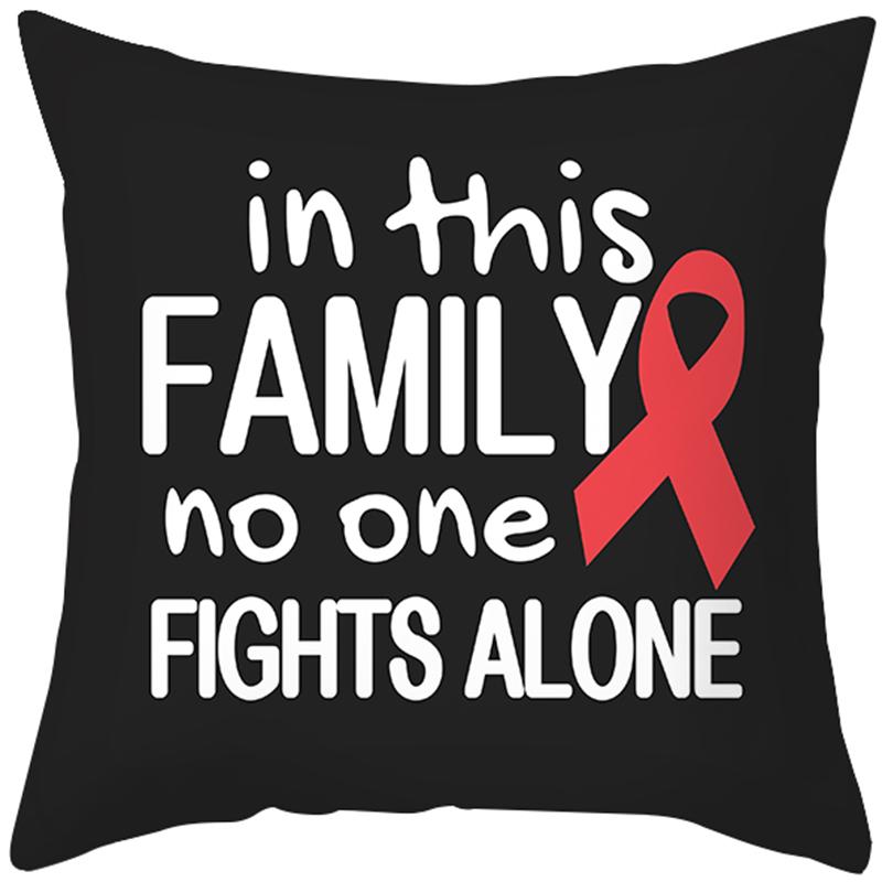 Peach Skin Pillow Cover Letter Ribbon Printing Sofa  Cushion  Household Goods