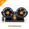 Silent Dual-Head Car Fan 12V/24V USB - Powerful Summer Cooling for Trucks