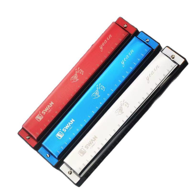 Swan 24-Hole Harmonica in C Key for Beginners and Students - Professional Performance Level Instrument