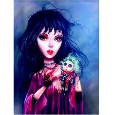 Full 5D Diy Diamond Painting Scary Doll Girl Embroidery Cross Stitch Home Decor Handmade Gift