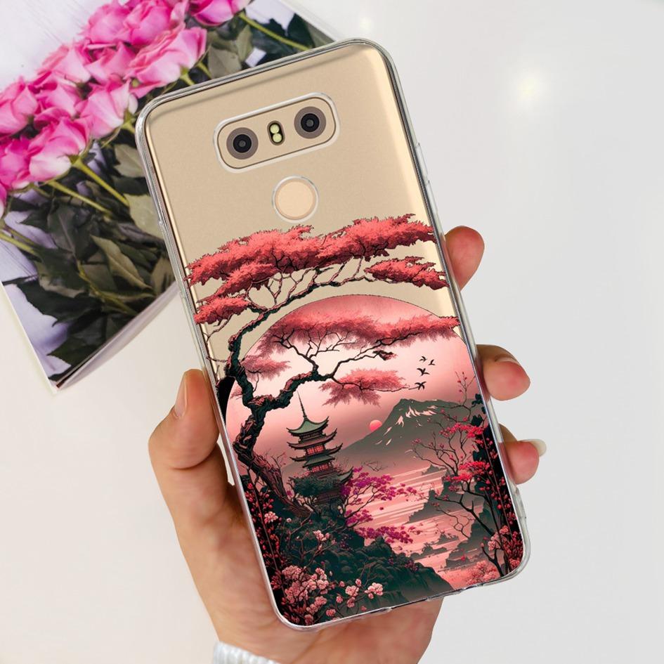For LG G6 Plus Case LGM-G600K Phone Cases Popular Flower Soft Silicone Clear Protective Shell For LG G6 G 6 LG6 LGG6+ Back Cover