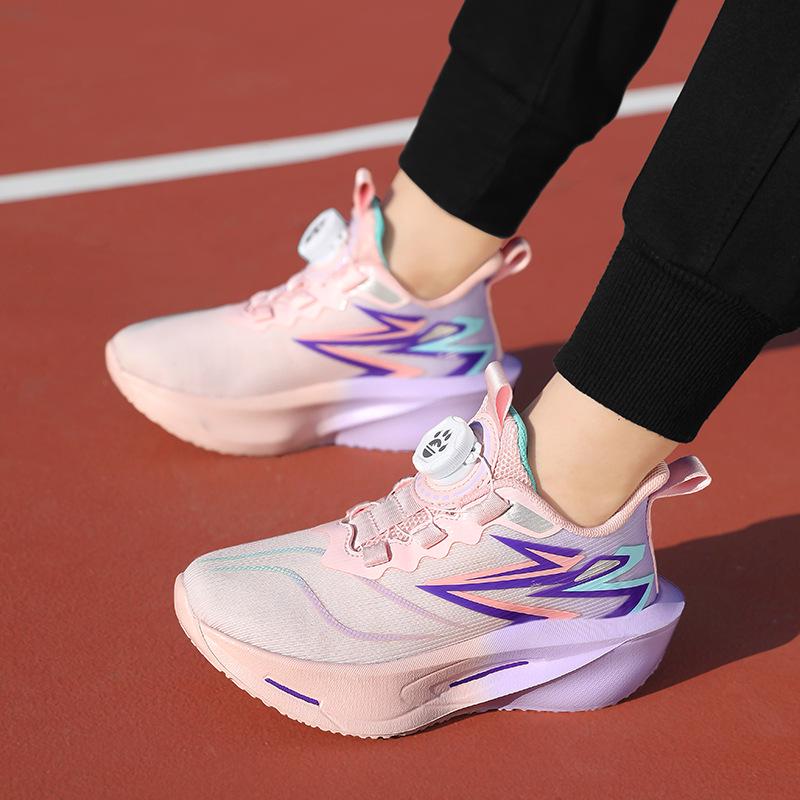 

Autumn 2025 Kids Mesh Running Shoes - Non-slip, Lightweight, Trendy Sports Sneakers for Boys and Girls 34 розовый/фиолетовый