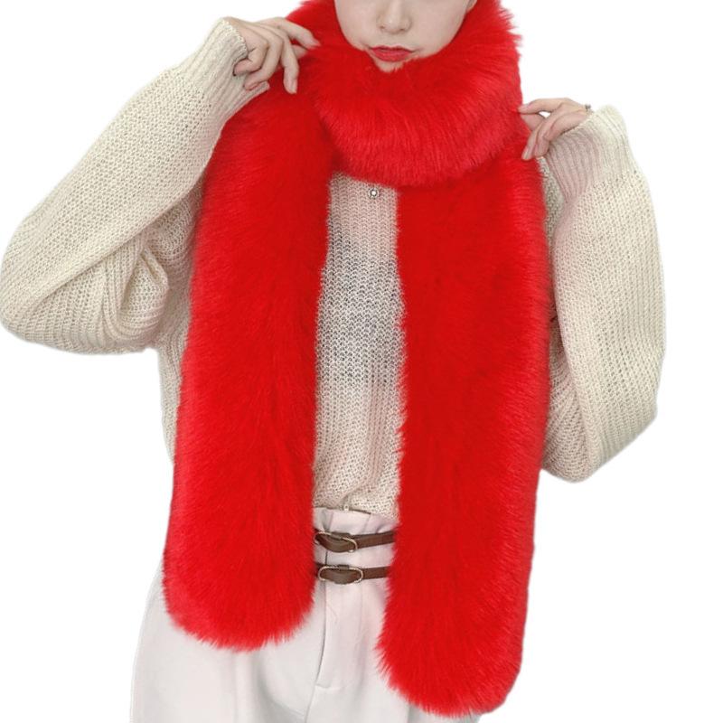 Winter Imitation Mink Fur Scarves For Women Warm Fluffy Faux Fur Wrap Fashion Versatile Party Evening Dress Fluffy Long Scarf