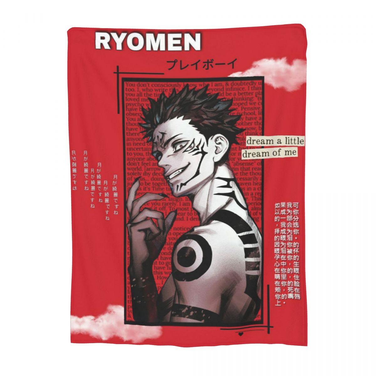 

Sukuna Ryomen - Jujutsu Kaisen Blankets Soft Warm Flannel Throw Blanket Plush for Bed Living room Picnic Travel Home Couch 80x120cm