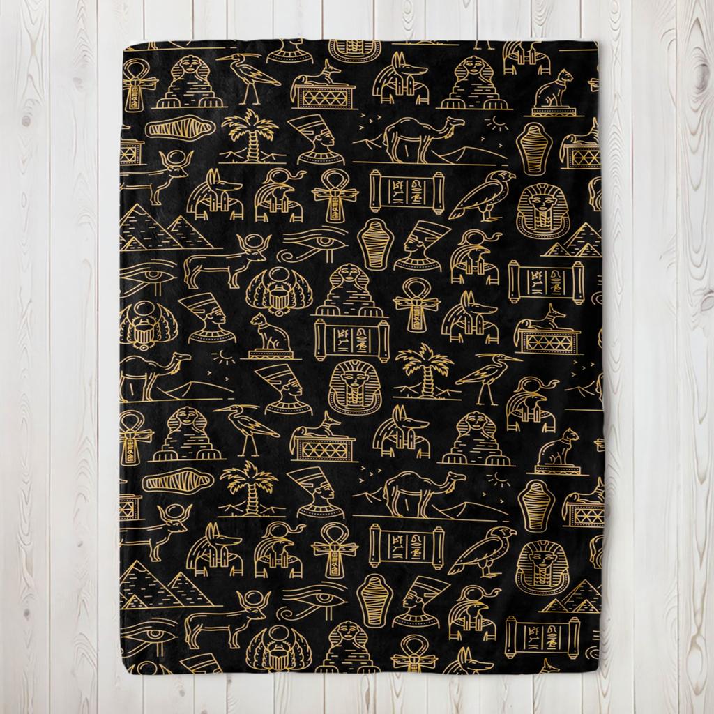 Ancient Egyptian Civilization Thin Blanket The Ancients Daily Printed Warm Throw Blanket for Sofa Bedroom Office Plush Quilt