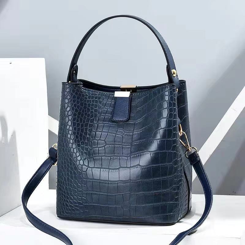 Borsa a mano vintage in pelle di alligatore Borsa a spalla Borsa a tracolla Moda Borsa a secchiello da donna Borsa tote da donna di grande capacità