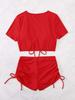 European & American Women's Sexy Tie-up Bow Fashion Beach Swimsuit Set