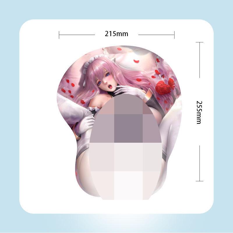 G05 Anime Beauty Poggiapolsi Mouse Pad in Silicone 3D - Confortevole, Morbido e Design Ispirato ai Cartoni Animati