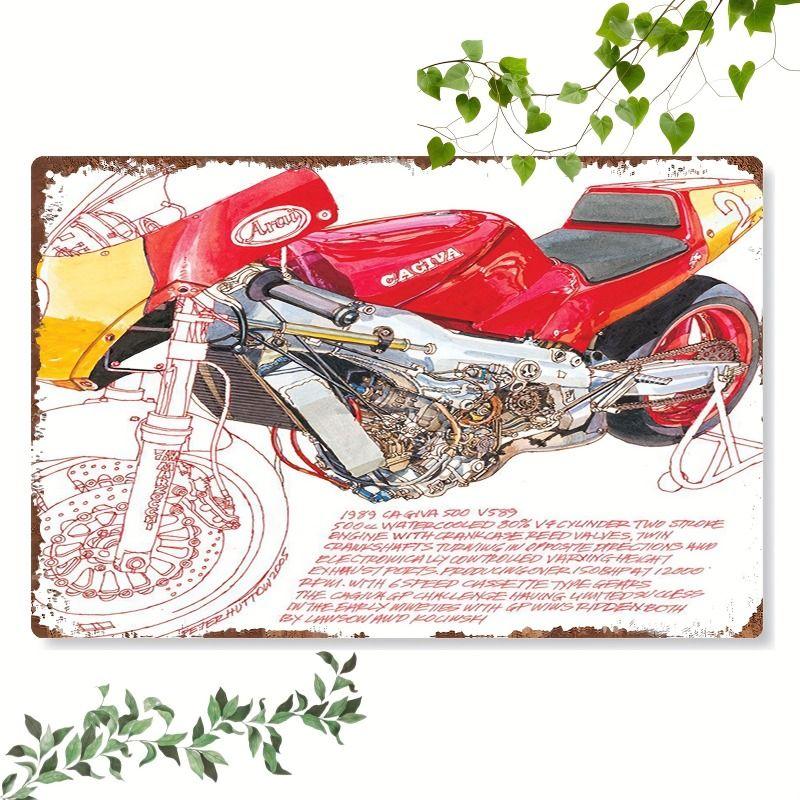 Vintage Tin Sign Retro Motorcycle Garage Wall Decor Bar Man Cave Artwork