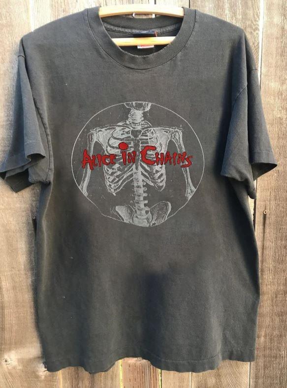 

Alice in Chains Skeletal Grunge Band Graphic Charcoal Unisex Shirt S5XL KH16576 Unisex T-Shirt XXXXL