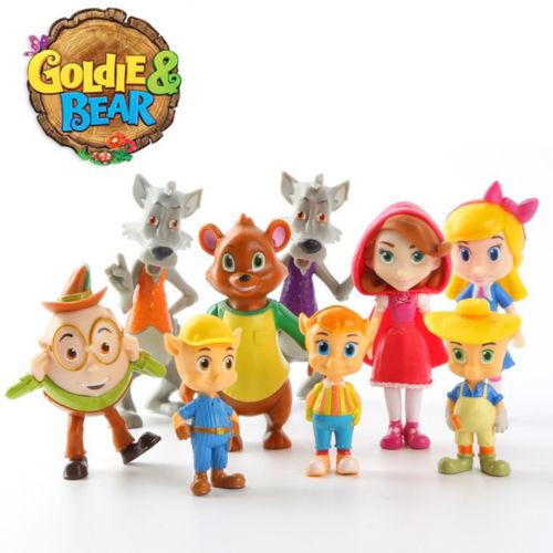

Детский 9 шт./набор Голди и Медведь Красная Шапочка Поросята Волк Фигурка Топпер для торта
