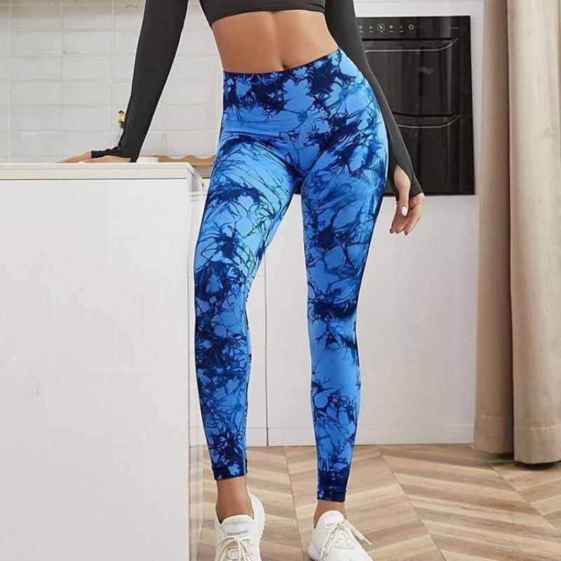 Seamless Tie Dye Sports Tight Fitness Yoga Leggings Pants Women Slim Fit High Waist Legging Trousers Women Fashion Push Up Running Yoga Legging 25600