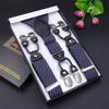 Men's Six-Clip Jacquard Wide Suspenders with Printed Webbing