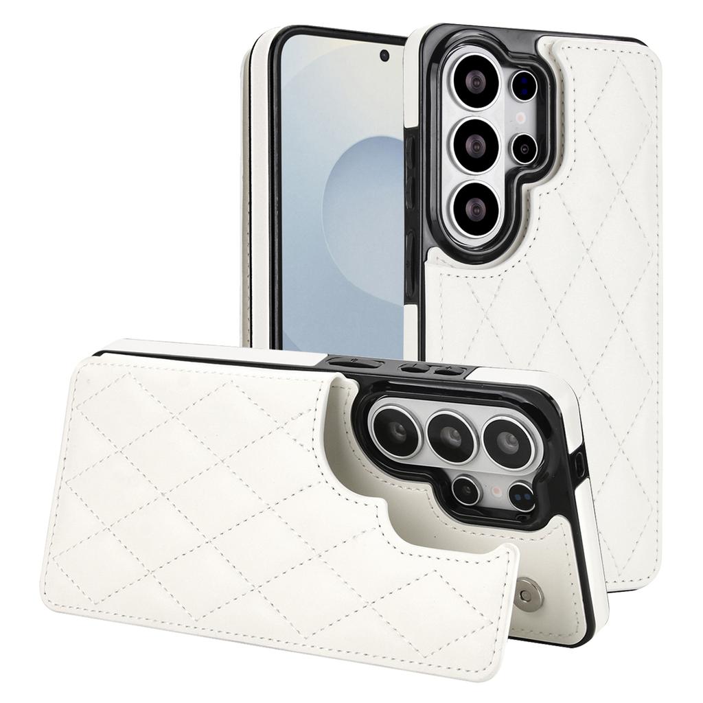 Cartera de Piel con Ranura para Tarjetas Magnéticas de Lujo para Samsung S26 Ultra Edge S24 Plus S25 FE A56 A36 A16 Funda tipo Bolsillo con Soporte de Diamante