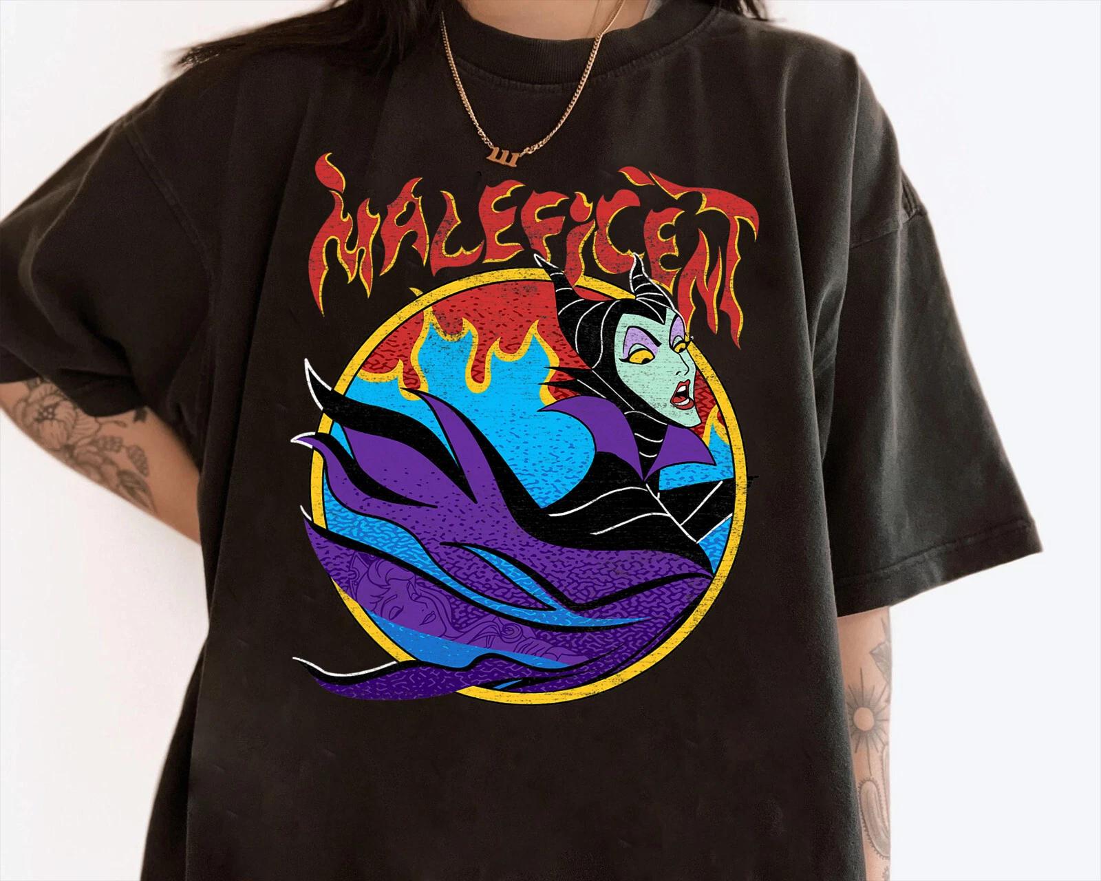 Disney Sleeping Beauty Maleficent Flame Portrait Unisex Adult Kid Tee S