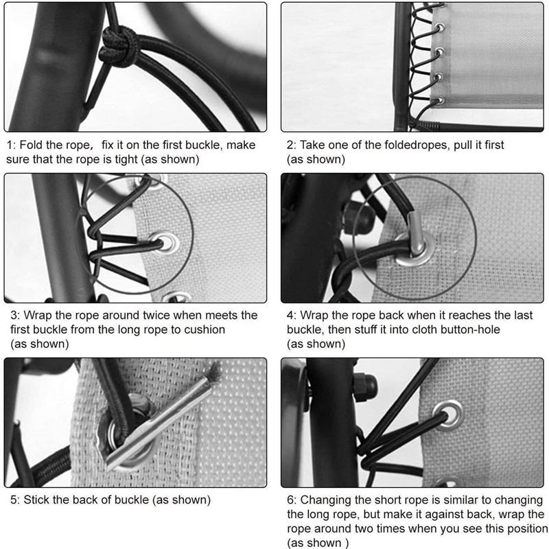 

A34R 32Pcs Deck Chair Tied Rope Accessories Beef Tendon Drawstring Folding Chair Beach Chair Elastic Rope Elastic Rope NONE чёрный