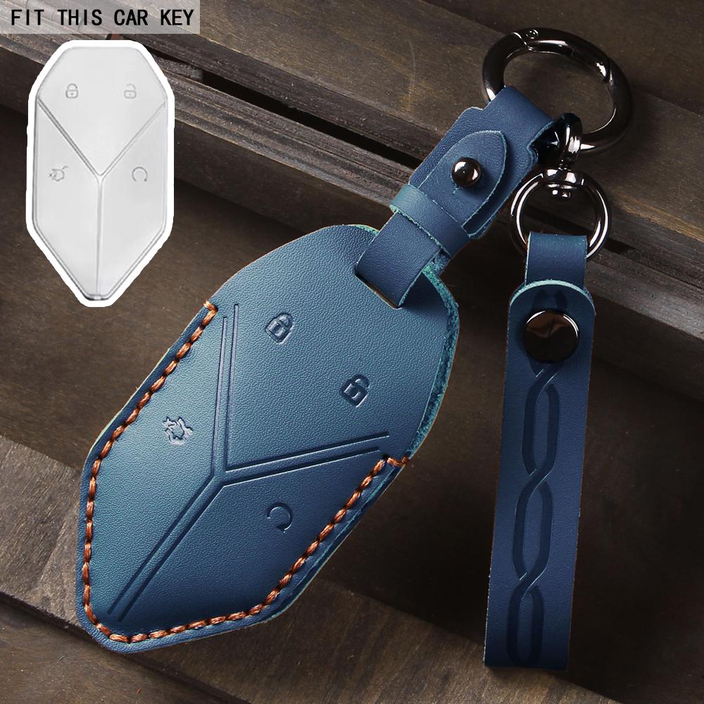Leder Smart Fernbedienung Schlüsselhülle Abdeckung für BYD Equation Leopard 5 8 3 Halter Schlüsselanhänger