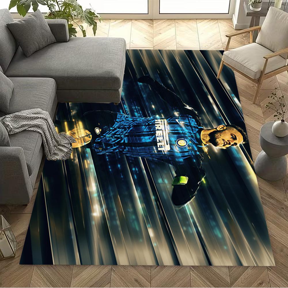Inter Milan Celebration Floor Rug Office Rug Suitable for Study Room Outdoor Playrooms Bedrooms Anti-slip Rug Decorate Offices Best for Christmas