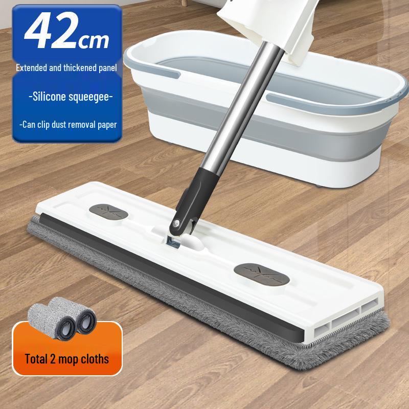 Hands-Free 42CM Flat Mop - New Absorbent Design for Easy Cleaning