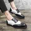 New Britain Black White Patchwork Oxford Leather Shoes Men Dress Wedding Prom Homecoming Party Footwear Sapatos Tenis Masculino