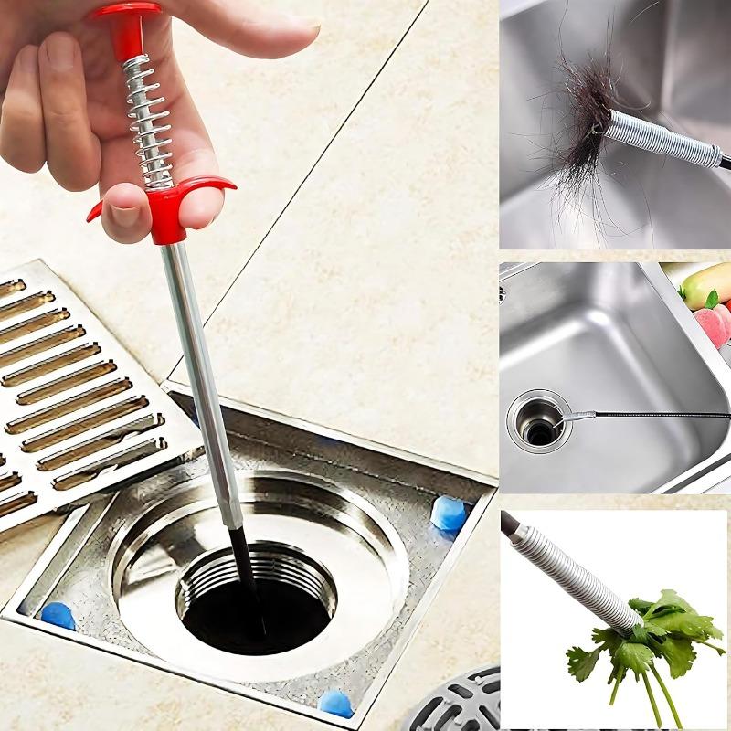 1PC Drain Clog Remover - A Tool for Unclogging and Cleaning Drain Outlets, with Flexible Grasping Claws To Pick Up the Extendable Part (63 Inches)
