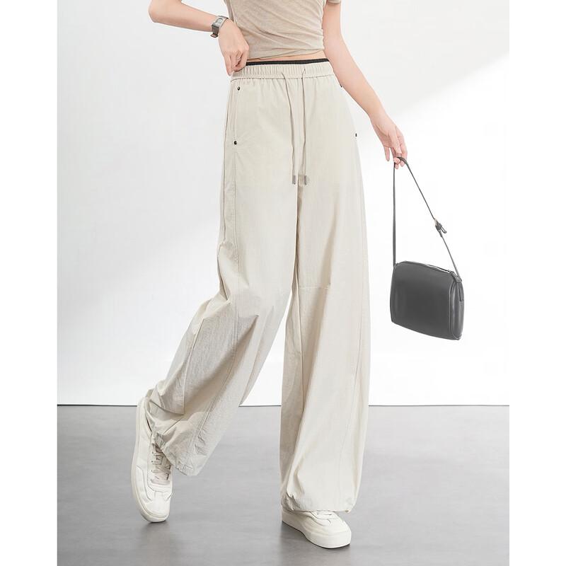 TERRE BLEUE Women s Ice Silk Wide-Leg Cargo Pants 30