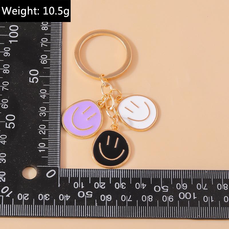 Lovely Smile Face Keychain Emoticon Key Ring Pendants for Women Girls Handbag Decor Charms DIY Jewelry Gifts