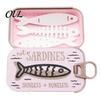 Skurriler Schmuckbehälter Sardinendose mit Fischgräte, PLA Kompakte Größe Vintage Dekorative Kosmetiktisch-Accessoire-Aufbewahrung, Tragbare Aufbewahrung