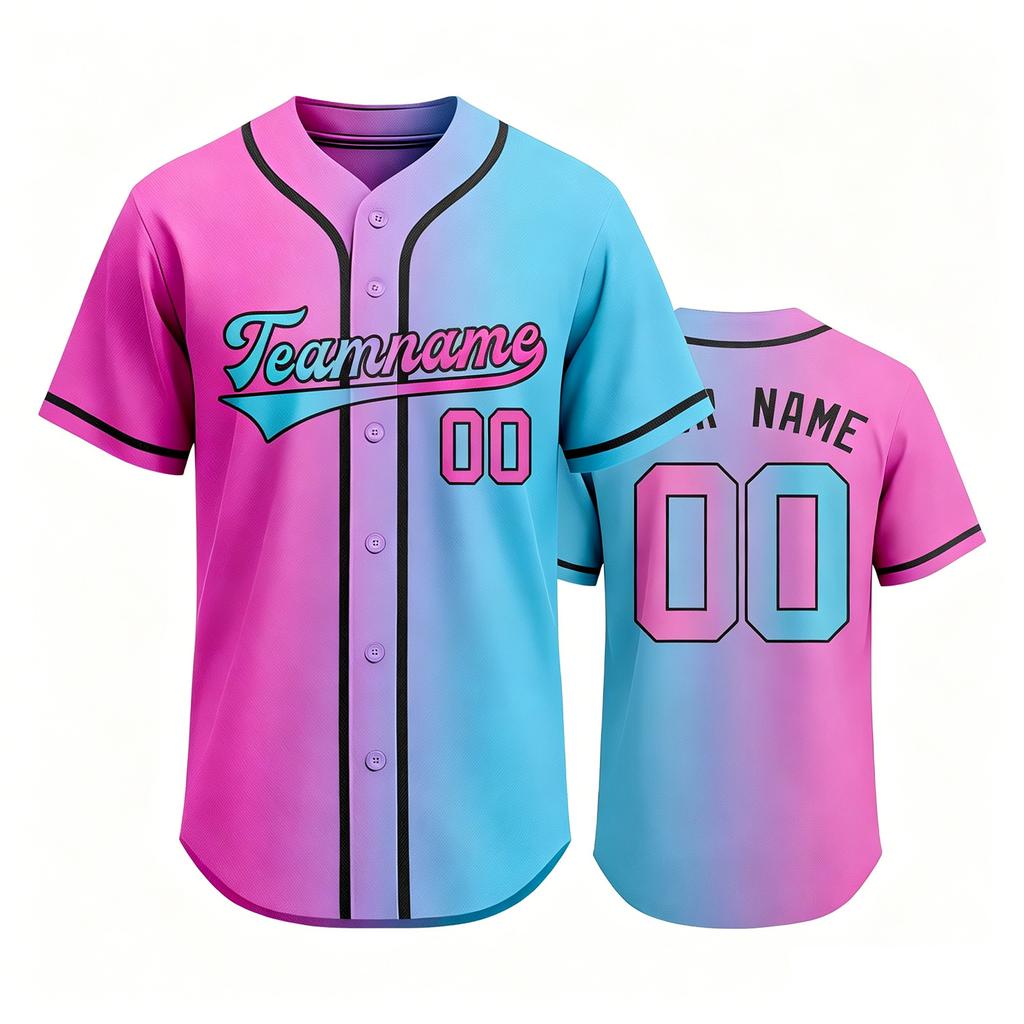 Customizable Baseball Jersey Men Women Button Front Athletic Shirt Team Name Number Printed Sportswear