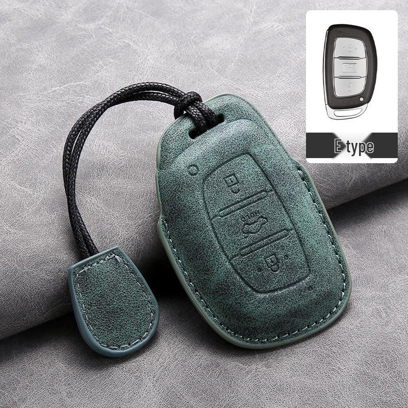 Nyckelfodral i läder för Hyundai: Kompatibel med IX35, Elantra, Mistra, Veloster, IX25, Verna