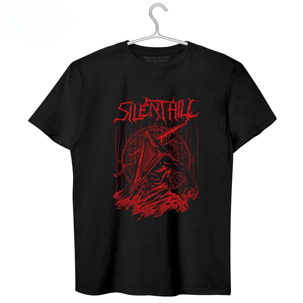 Triangle Head T-shirt Classic Horror Game Men's and Women's Rest Short Sleeve Cotton Printed T-shirt Harajuku Shirts for Women