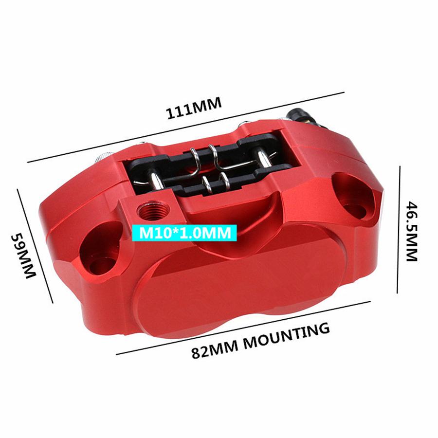 Brake Caliper Front Rear Disc Master Cylinder Adapter 4 Piston 82mm Mounting Red