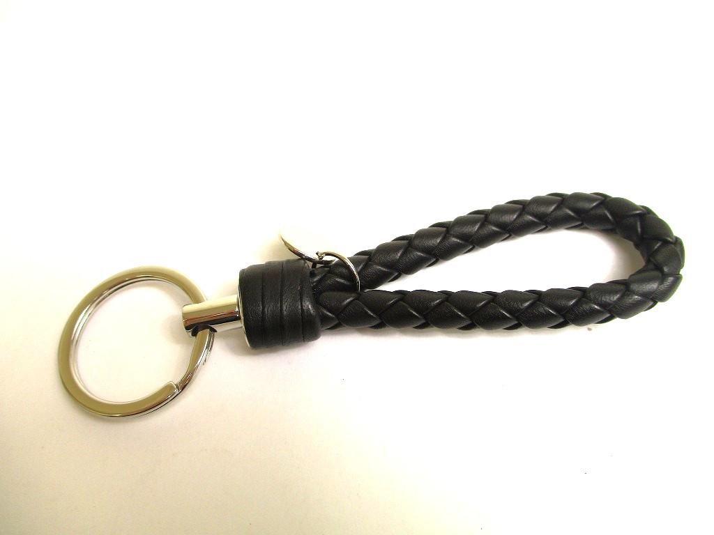 Authentic BOTTEGA BENETA Intrecciato Black Leather Key Chain Key Holder #a707  Refurbished