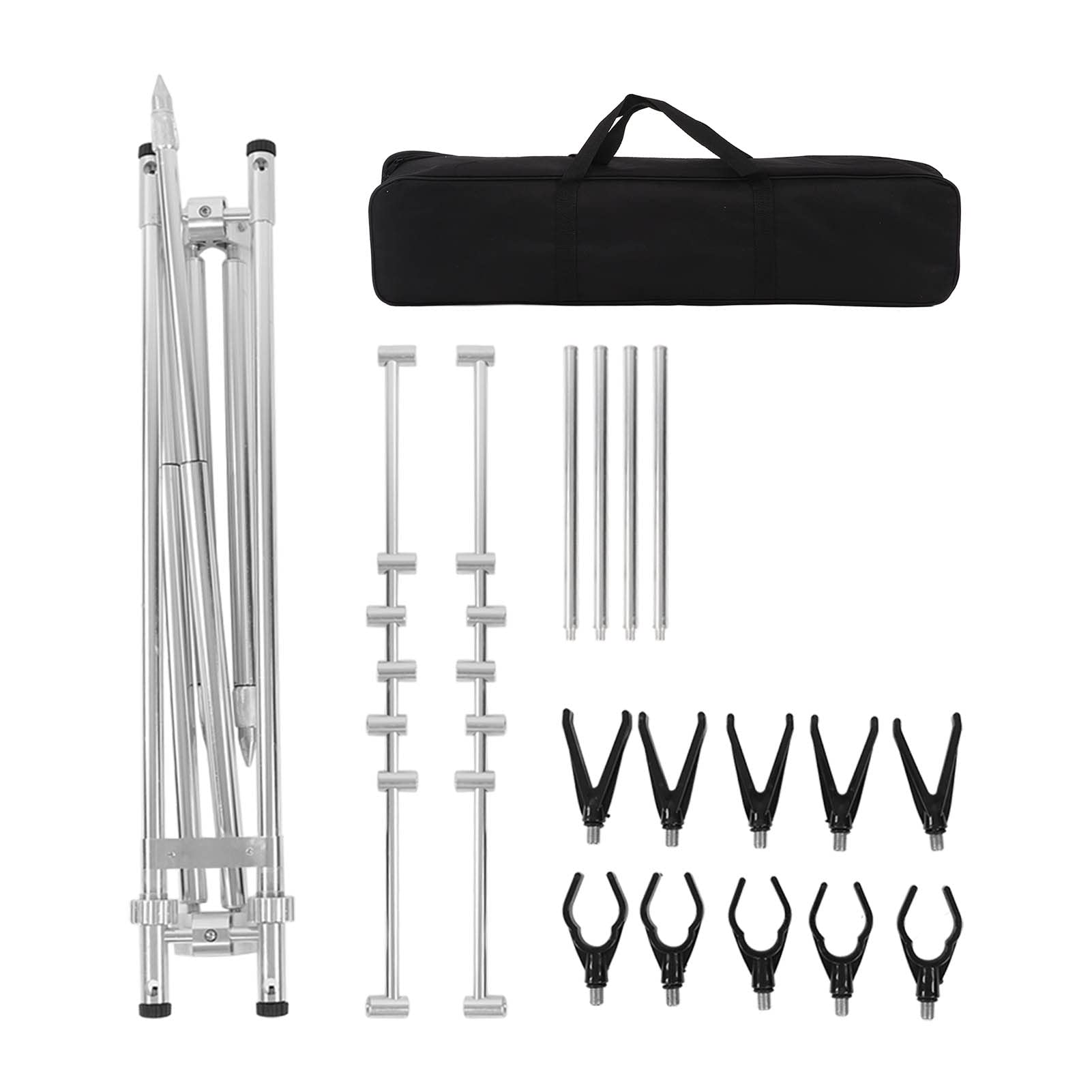 Fishing Rod Aluminum Extendable Pod Easy with Storage for Fishing Backyard Fishing Rod Lightweight Travel Fishing Rod Stand Stand, Alloy, Lightweight,