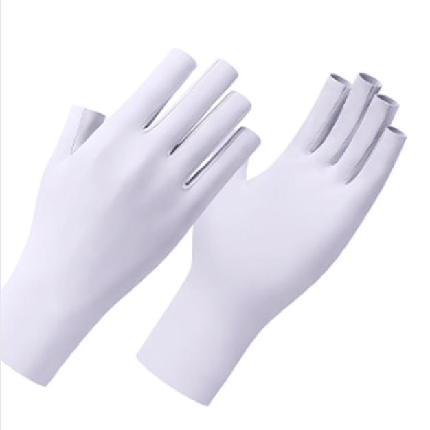 Ice Silk Manicure Baking Lamp UV Anti-light Gloves Outdoor Bicycle Cycling Sun Protection Gloves for Women Thin Style